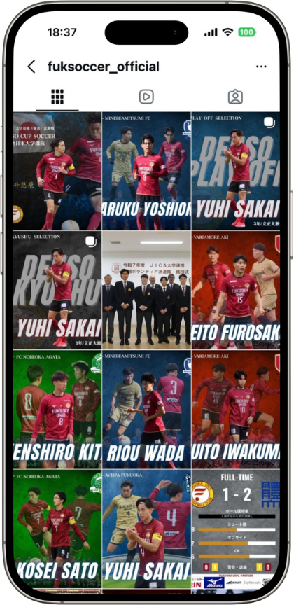 福大サッカー部 公式Instagram